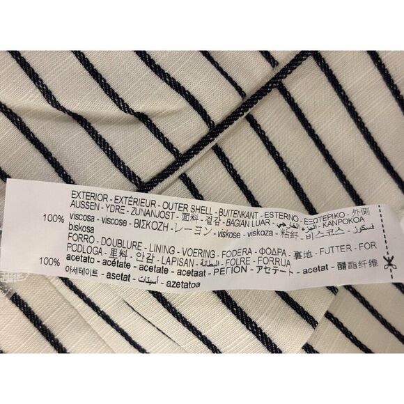 Zara Women Blazer Jacket XS White Striped Oversized Double Breasted 3455/543 NWT - Picture 9 of 13